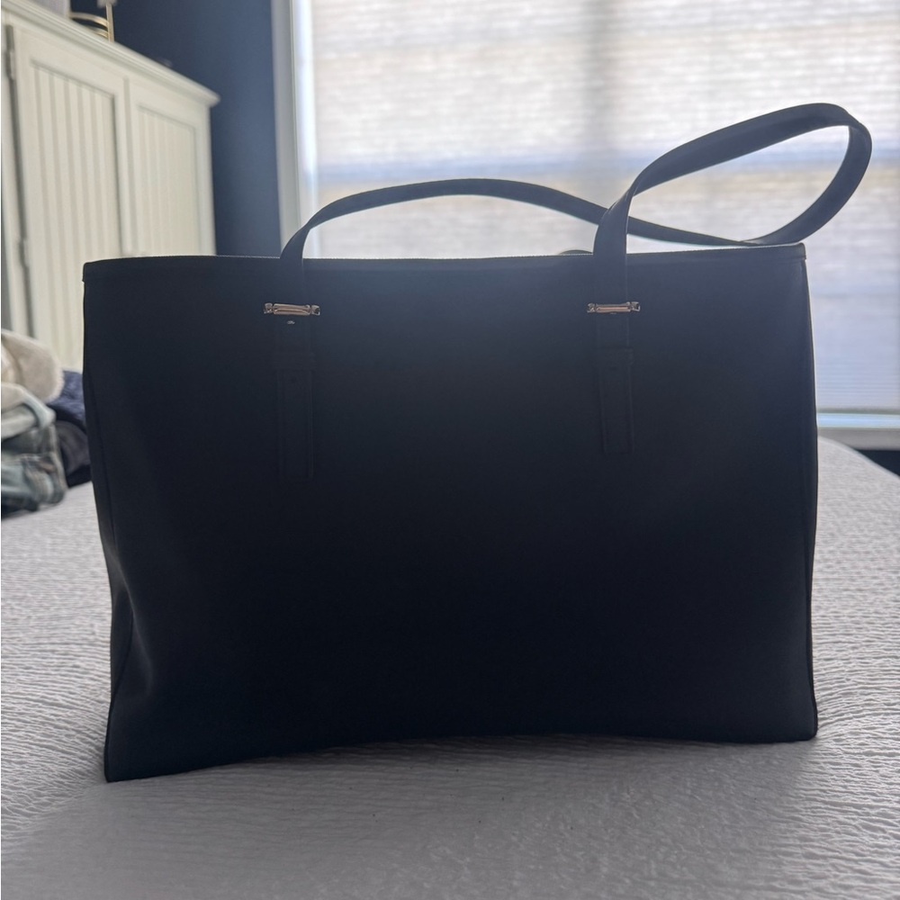 Michael Kors Black Leather Tote with Gold Hardware - Picture 7 of 10